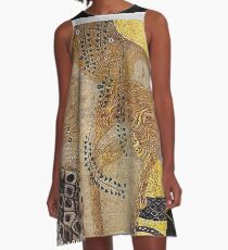 Portrait in Gold and Black ... by Gustav Klimt A-Line Dress