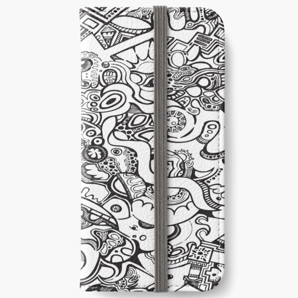 Hand drawn doodle Two - Buildings iPhone Wallet
