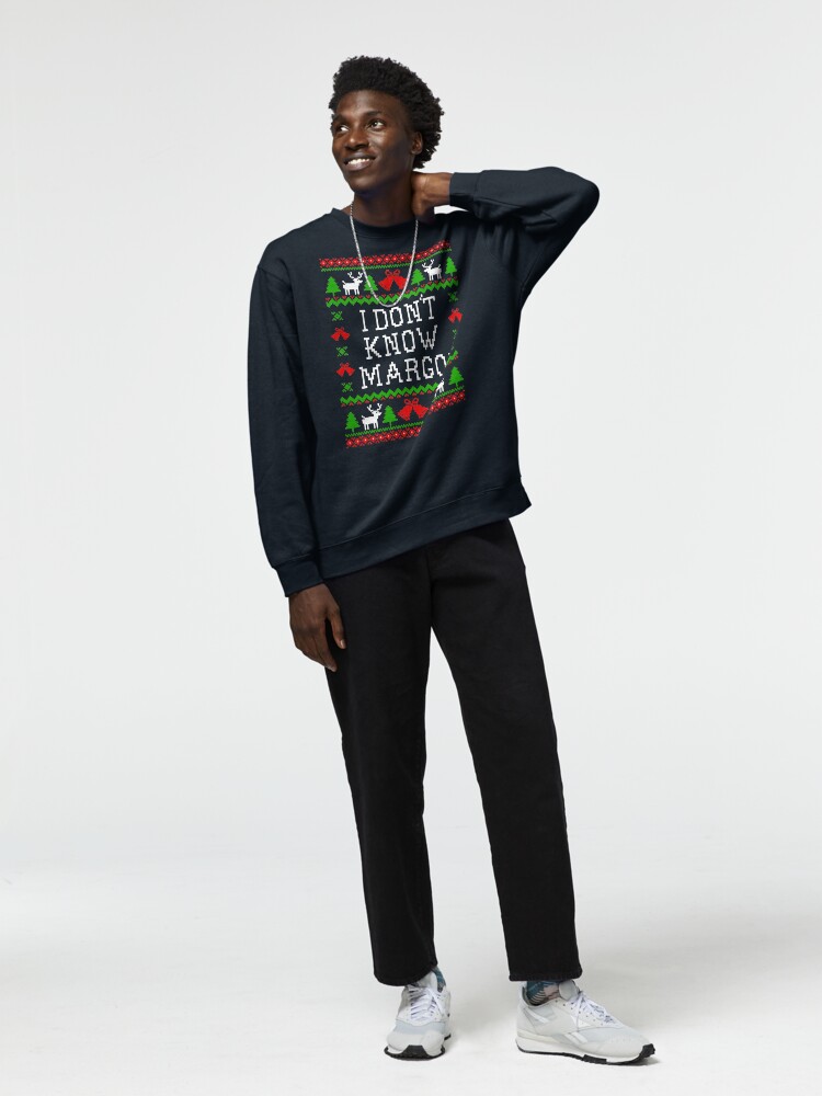 Thumbnail 3 von 7, Pullover, Ich kenne Margo nicht! Weihnachtsferien-Zitat - Hässlicher Weihnachtspullover-Stil designt und verkauft von Christmas-Tees.