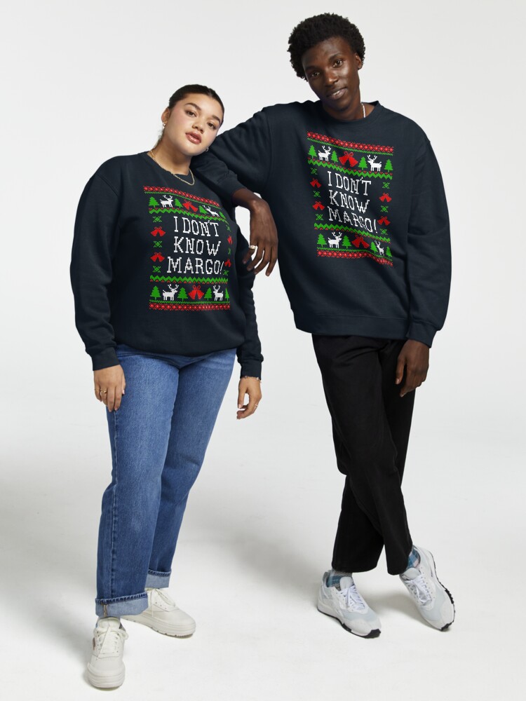 Thumbnail 1 von 7, Pullover, Ich kenne Margo nicht! Weihnachtsferien-Zitat - Hässlicher Weihnachtspullover-Stil designt und verkauft von Christmas-Tees.