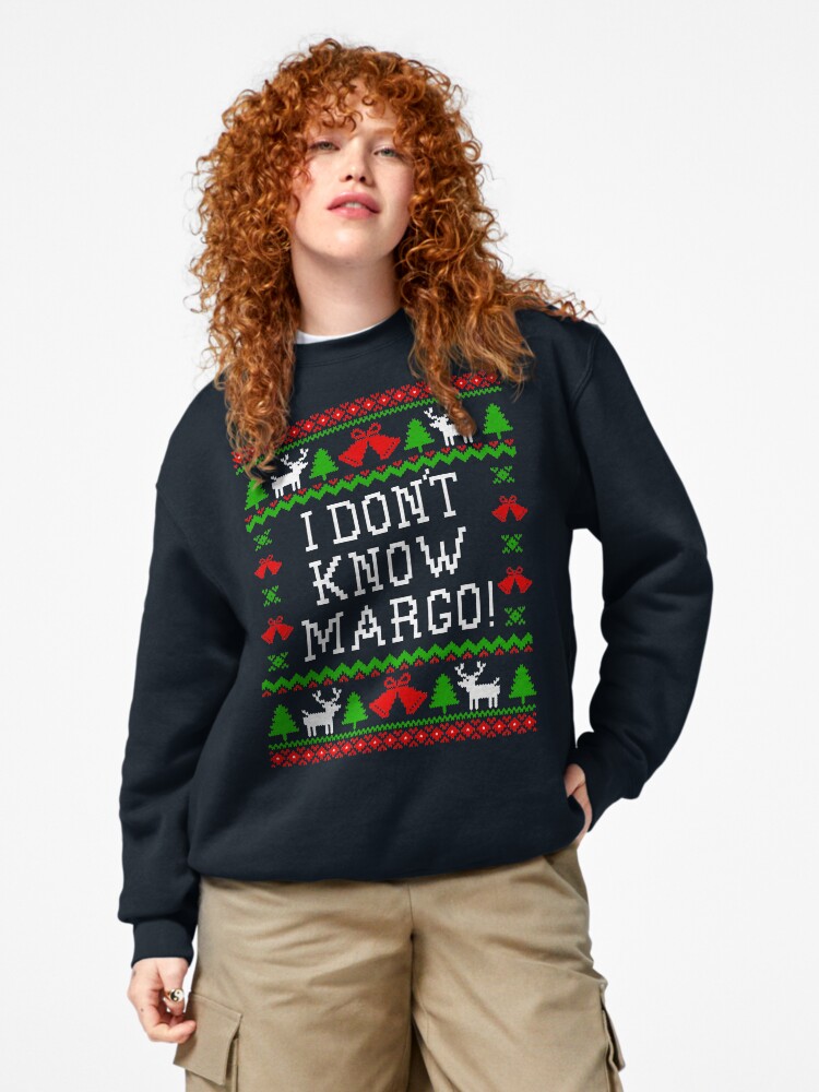 Thumbnail 4 von 7, Pullover, Ich kenne Margo nicht! Weihnachtsferien-Zitat - Hässlicher Weihnachtspullover-Stil designt und verkauft von Christmas-Tees.