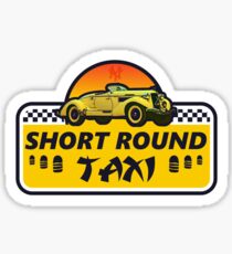 Short Round Taxi Sticker