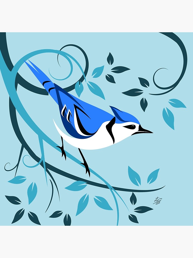 Decorative Blue Jay BIrd Art by studioart