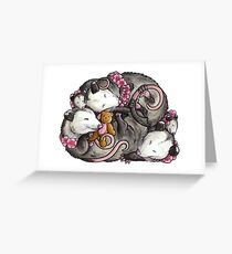 Schlafende Opossums Grußkarte