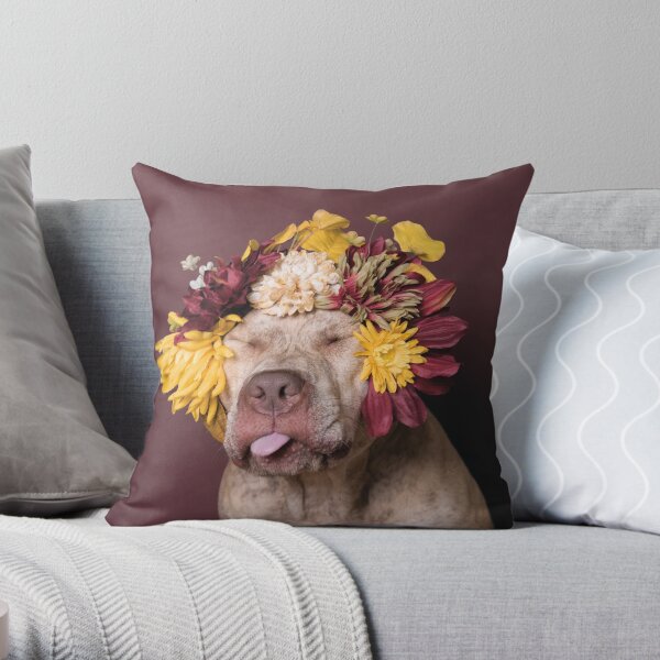 Flower Power, Walter being silly Throw Pillow
