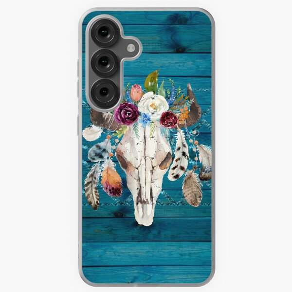 Item preview, Southwestern Rustic Boho Glam Longhorn Skull Feathers designed and sold by Glimmersmith.