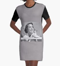 lady and the cat Graphic T-Shirt Dress