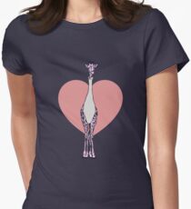 Foil Fencing Giraffe Pink Heart Women's Fitted T-Shirt