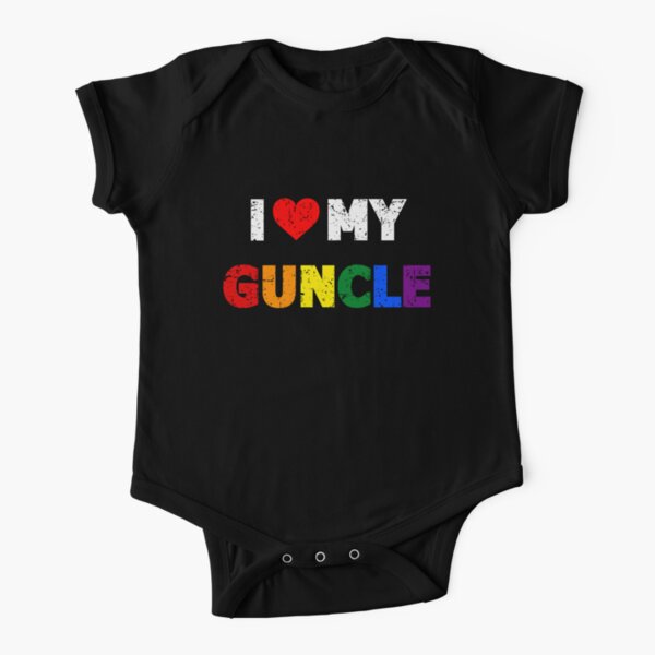 I Love My Guncle I Heart My Gay Uncle Short Sleeve Baby One-Piece