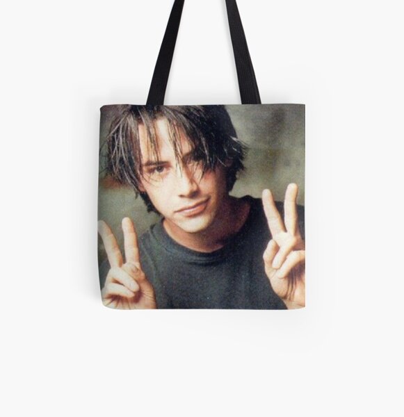 Peace Sign Keanu All Over Print Tote Bag