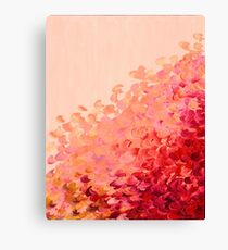 CREATION IN COLOR, CORAL PINK Pretty Girly Ombre Ocean Waves Sea Colorful Splash Abstract Acrylic Painting Canvas Print