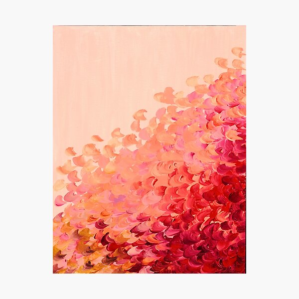 Item preview, CREATION IN COLOR, CORAL PINK Pretty Girly Ombre Ocean Waves Sea Colorful Splash Abstract Acrylic Painting designed and sold by EbiEmporium.