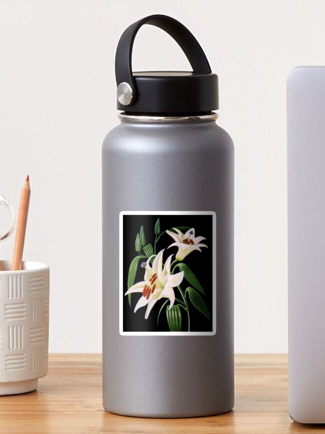 Thumbnail 1 of 3, Sticker, Lillies 99 - Oil painting by Avril Thomas - Adelaide / South Australia Artist designed and sold by AvrilThomasart.