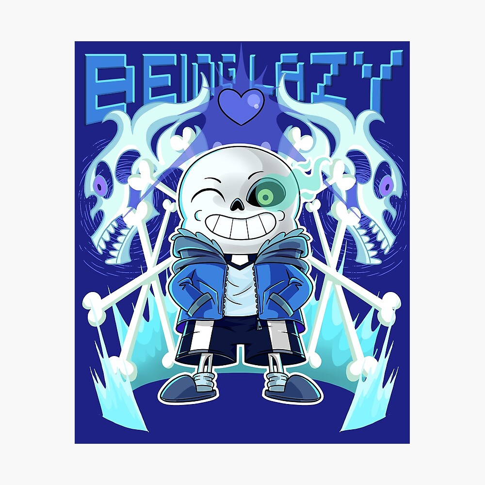 Sans Undertale Skeleton Cool Pixel Art Being Lazy Bones Metal Print By Alteregoshop Redbubble