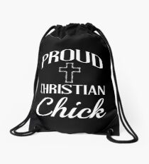 Proud Christian Chick Bible Verse Christian Love Drawstring Bag