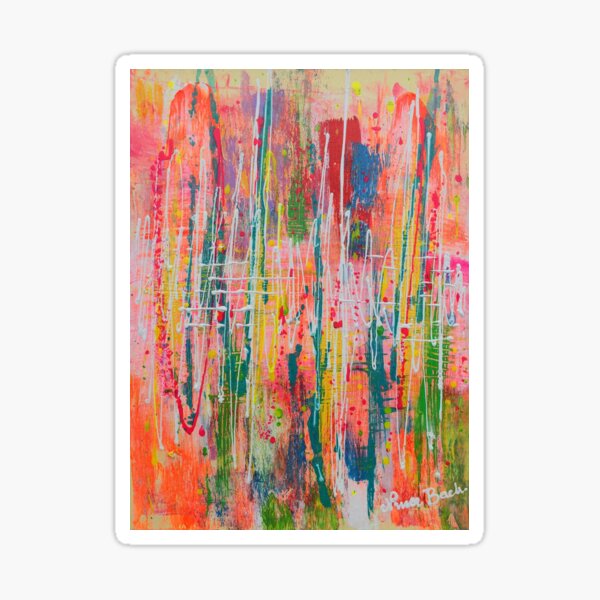 Wildflowers - abstract expressionism prophetic original art, nature, meadow, impressionism Sticker