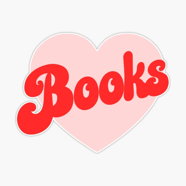 Funny I Love Books Print with Heart | Sticker