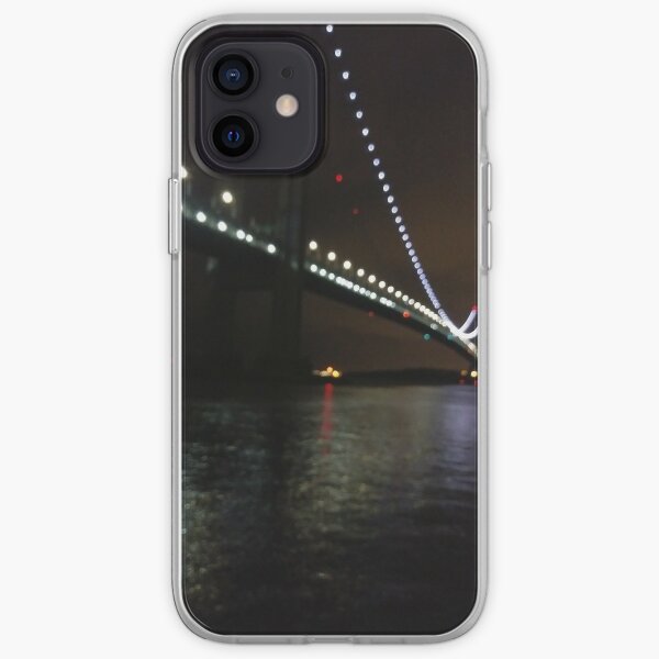 Verrazano Narrows Bridge, #Verrazano, #Narrows, #Bridge, #VerrazanoNarrowsBridge, #VerrazanoBridge, #NewYorkCity, #NewYork, #Brooklyn, #StatenIsland, #water, #night iPhone Soft Case