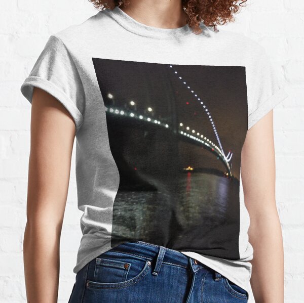 Verrazano Narrows Bridge, #Verrazano, #Narrows, #Bridge, #VerrazanoNarrowsBridge, #VerrazanoBridge, #NewYorkCity, #NewYork, #Brooklyn, #StatenIsland, #water, #night Classic T-Shirt
