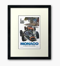 Retro Poster Großer Preis von Monaco 1967 Gerahmtes Wandbild