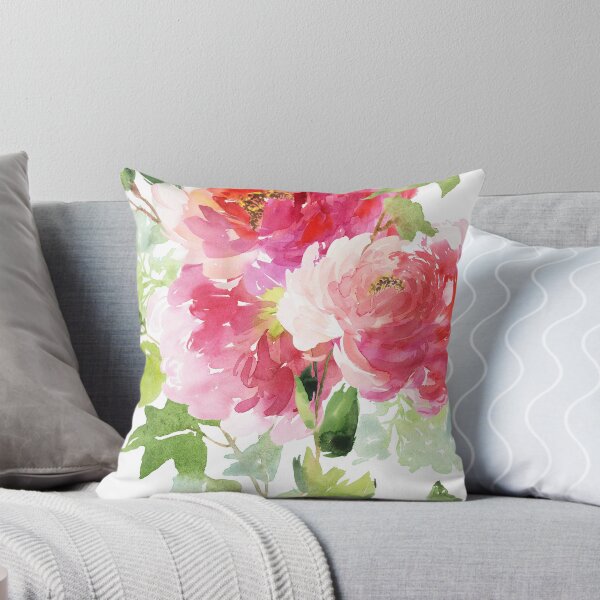 Item preview, Wilder Pfingstrosen-Blumenstrauß im rosa Aquarell designed and sold by junkydotcom.