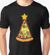 Lustiges Pizza-Weihnachtsbaum-T-Shirt Slim Fit T-Shirt