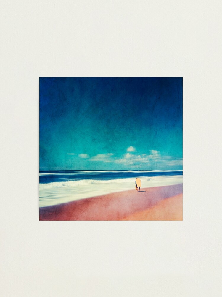 Alternate view of Summer Days - Beach Scene with Surfer Photographic Print