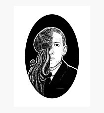 HP Lovecraft & Cthulhu Portrait Photographic Print