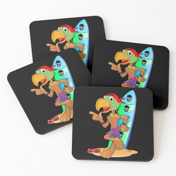 Item preview, surfer parrot pirate skulls designed and sold by Astralia.