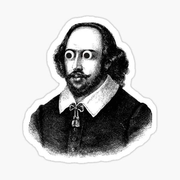 "Googly Eyed Shakespeare" Sticker by haayleyhaggerty | Redbubble