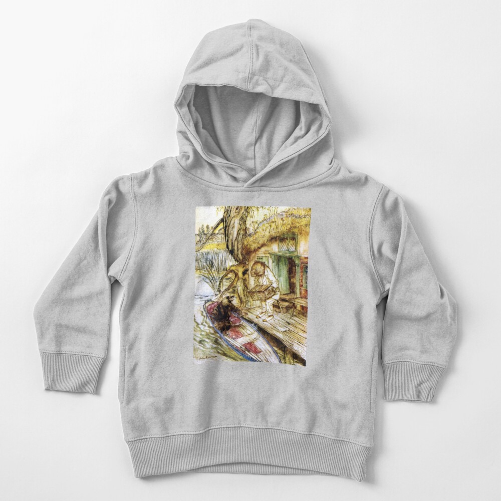 Ratty and Mole on the Riverbank - Wind in the Willows, Arthur Rackham Toddler Pullover Hoodie