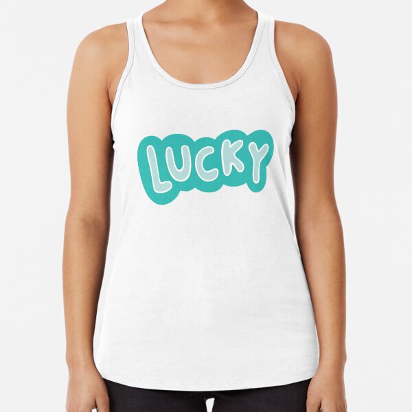 Lucky in Blue and Yellow Racerback Tank Top