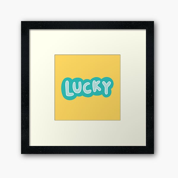 Lucky in Blue and Yellow Framed Art Print