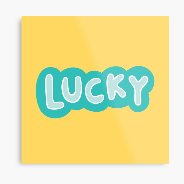 Lucky in Blue and Yellow Metal Print