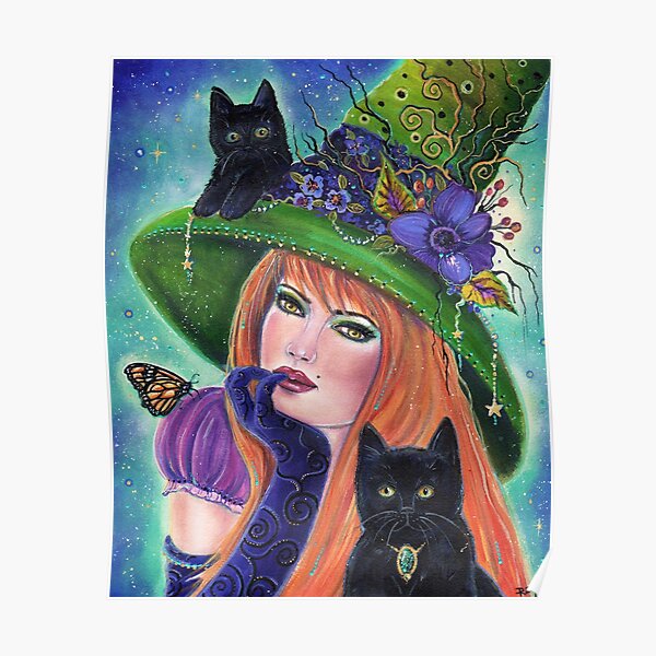 Griselda Halloween Witch art by Renee L Lavoie Poster