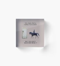 You Can Lead a Horse to a Door Acrylic Block