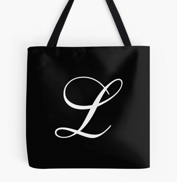 Basic Cursive Greek Letter Embroidered Canvas Tote Bag