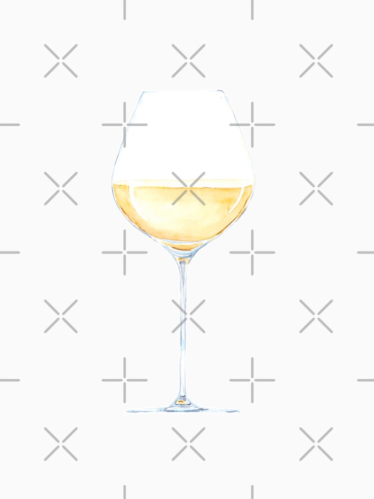 Thumbnail 3 von 3, Baseballshirt mit 3/4-Arm, Glas mit Weißweinaquarellillustration designt und verkauft von FuzzyLogicKate.