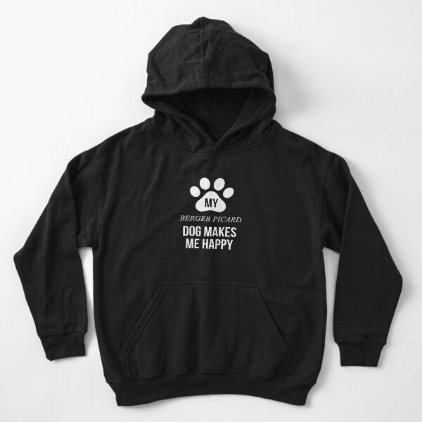 My Berger Picard Makes Me Happy - Gift For Berger Picard Parent Kids Pullover Hoodie