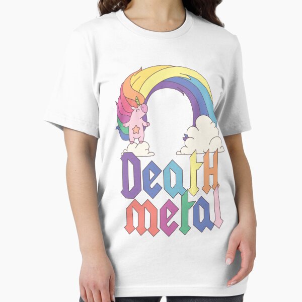 Vista previa del artículo con la obra «Divertido unicornio de death metal, lindo amante de las bandas de música rock», diseñado y vendido por kolbasound.