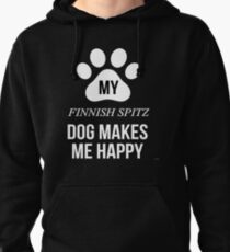 My Finnish Spitz Makes Me Happy - Gift For Finnish Spitz Parent Pullover Hoodie