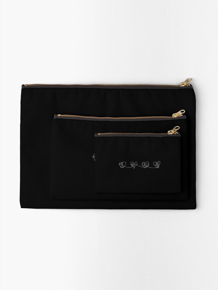 Alternate view of Love yourself answer hearts (white) Zipper Pouch