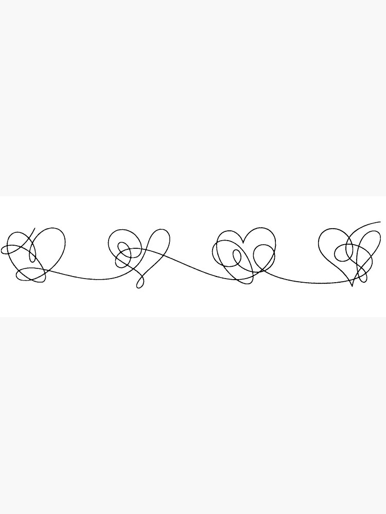 "BTS Love yourself answer hearts (black)" Art Print by Laurki | Redbubble