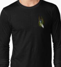 Malibou Lake Egret in Reeds Long Sleeve T-Shirt