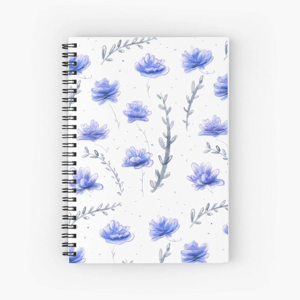 Cahier à spirale « Fleur bleue» 