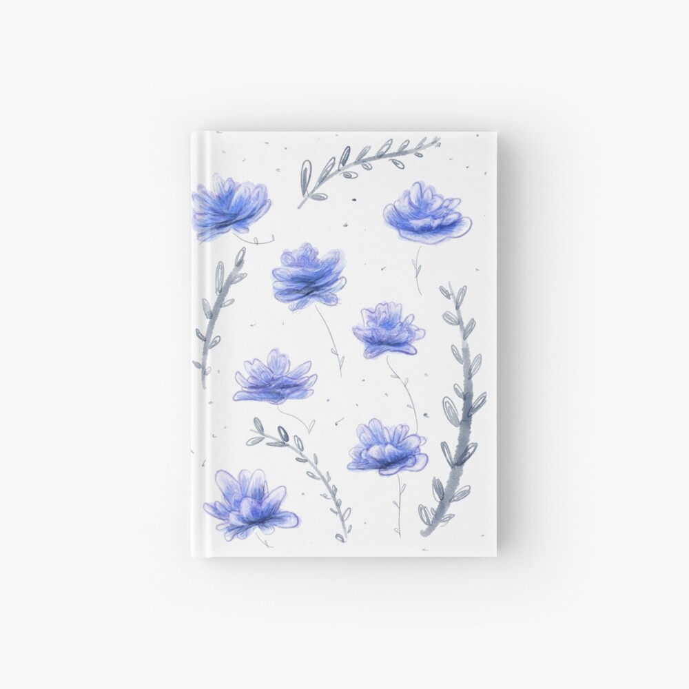 Carnet cartonné « Fleur bleue» 