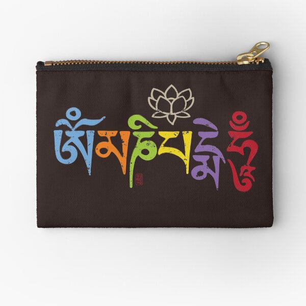 ohm mani padme hum colored Zipper Pouch