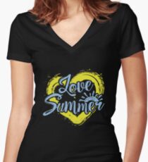 Summer Love Sun Women's Fitted V-Neck T-Shirt