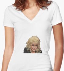 dolly parton Women's Fitted V-Neck T-Shirt