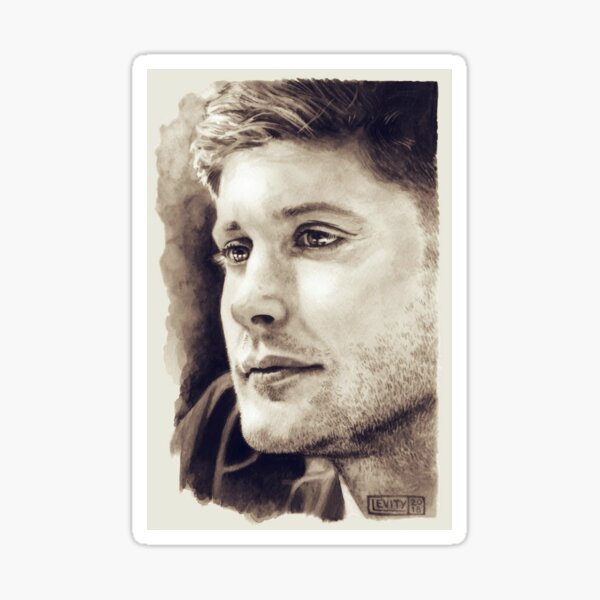 Jensen Ackles - Sepia watercolor Sticker